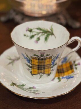 Adderley Macleod Tartan Thistle Teacup Saucer